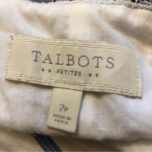 Talbots Floral Fairy Paisley Midi Skirt 2 Petite Blue White Pleated - Picture 3 of 5